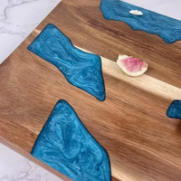 Produits de cuisine tendance 2026 Nouveautés Planche à découper double face grande taille en résine et bois unique pour ustensiles de cuisine