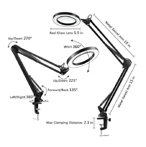 Hot Selling Led Table Desk Lamp With Clip On Desk Magnifying Glass Lamp Factory Price