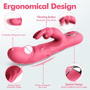 G Noktası ve C Noktası Çift Stimülasyonlu Tavşan Vibratör, Gerçekçi Doku Dildosu, Yetişkin Seks Oyuncağı - Product Image 4