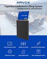 Solution de système de conférence intelligente Table à montage encastré Écran rétractable Bureau Moniteur LCD Ascenseur Système de conférence sans papier