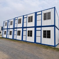 Maison conteneur démontable OEM personnalisée de 20 pieds, à assemblage rapide, pour dortoir de travailleurs de site minier et bureau de terrain