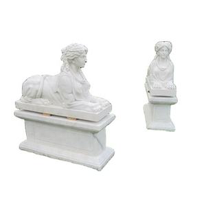 Estatua eshinx <span class=keywords><strong>egipcia</strong></span> para exteriores, piedra decorativa, mármol blanco, tamaño real, escultura - Product Image 1