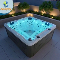 Bain à remous acrylique Balboa pour 5 personnes, baignoires à remous autoportantes, spa de luxe avec massage, jacuzzi, bains à remous extérieurs avec éclairage LED
