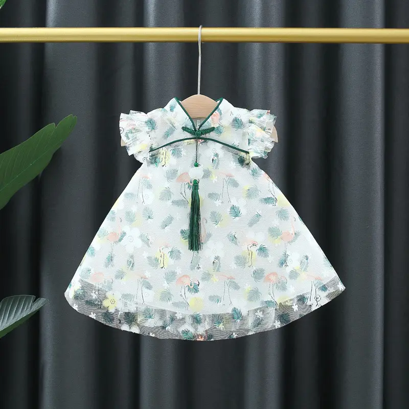Küçük kız yaz fantezi parti yeşil elbise bebek kız örgü bebek prenses bebek kız ck parti elbise