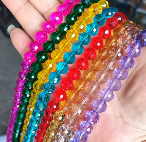 1 brin de perles de cristal multicolores, perles rondes à 96 facettes, perles d'espacement en verre pour la fabrication de bijoux, bracelets, accessoires DIY - Product Image 1
