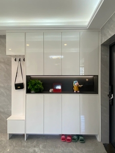 Meuble à chaussures sur mesure haut de gamme, grande capacité, rangement fermé pour hall d'entrée de villa et espace d'entrée de maison haut de gamme - Product Image 3