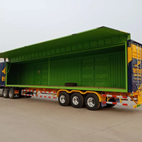 Chine Fabrication bonne qualité 40 pieds aile volante Van Semi remorque 3/4/5 essieux boîte Transport aile Semi utilitaire camion remorque