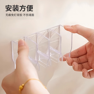 Bathroom Wall Mounted Storage Rack 4 Layers No Drill <b>Toothpaste</b> Facial Wash Organizer Multi Compartment Durable - Product Image 3