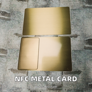 Tarjeta de Visita Híbrida NFC de Acero Inoxidable de 13.56MHz, Negra Mate, Impermeable, con Interfaz de Comunicación RFID, Dorada/Plateada - Product Image 5