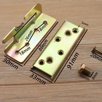 FGA BH-001 Herrajes de Acero Modernos para Muebles de Dormitorio, Accesorios de Conexión para Armarios de Cama, Bisagras de Soporte para Cama, Color Zinc