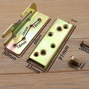 Accessoires de quincaillerie modernes en acier pour meubles de chambre à coucher : connecteurs de lit, supports de lit, charnières - Product Image 3