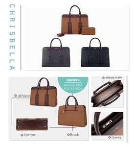 CHRISBELLA Bolsos de Cuero PU al por Mayor para Computadora Portátil, Bolsos de Viaje y Oficina Modernos 2026 con Correa de Hombro Desmontable y <span class=keywords><strong>Cartera</strong></span> - Product Image 6