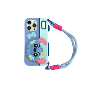 Nouvelle coque de téléphone avec support Stitch <span class=keywords><strong>dessin</strong></span> <span class=keywords><strong>animé</strong></span> pour iPhone 17 Pro Max, mignonne coque en silicone antichoc pour iPhone 16 Pro, 14/15 Pro, 13 - Product Image 5