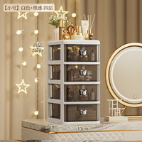 Boîte de rangement de bureau Type de tiroir commode transparente boîte de rangement pour cosmétiques étagère organisateur de papeterie multicouche en plastique