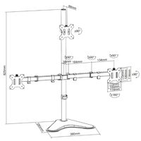Support de moniteur triple avec bras articulés Support d'écran d'ordinateur vertical pour bras de moniteur à 3 écrans