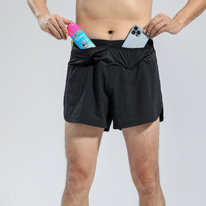 Shorts de course avec doublure intégrée et poche pour téléphone, shorts de marathon athlétiques pour hommes et femmes - Product Image 2