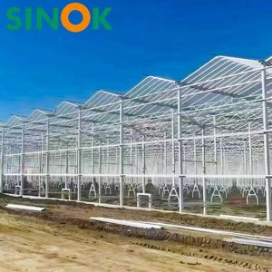 โรงเรือนกระจกเวนโล Sinok ขายดี พร้อมชุดอุปกรณ์ครบครัน โรงเรือนเพาะปลูกแบบหลายช่วงพร้อมระบบบังแดด สำหรับฟาร์มมะเขือเทศ - Product Image 3
