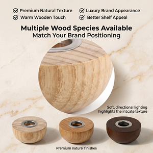 Vietnam WeWood Custom Color Logo Laser Etched Wooden <b>Diffuser</b> Lid Half Sphere Aroma Top for Fragrance Brand - Product Image 2