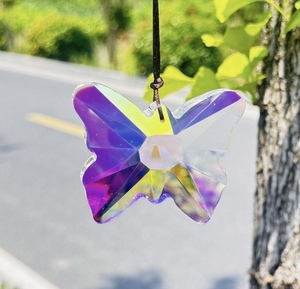 Figura de Mariposa Voladora de Cristal, Adorno de Cristal, Atrapasueños de Cristal con Efecto Arcoíris, para Colección o Regalo - Product Image 1