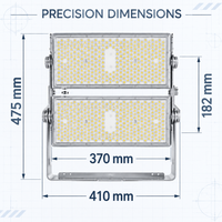 Lampu Sorot LED Luar Ruangan Efisiensi Tinggi 160lm W 480W 560W AC100 277V untuk Penerangan Stadion, Tempat Parkir, dan Fasad Bangunan