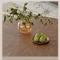 Table basse ronde en bois de noyer de couleur luxueuse au design moderne, table basse en marbre