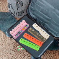 Boîte à médicaments portable rectangulaire personnalisée en PP, design moderne, pliable, multifonction, organiseur de pilules pour 7 jours, impression braille