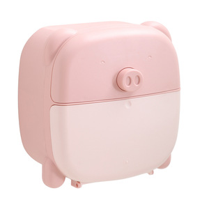 Pink Pig Wall Mounted Toilet Paper Holder With Phone Stand For Bathroom Use - Product Image 5