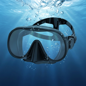 Máscaras de Buceo sin Marco de Silicona Ajustables, <span class=keywords><strong>Gafas</strong></span> de Natación para Apnea, Lente de Buceo de Cristal Templado de 4.0 mm, Espejo de Natación para <span class=keywords><strong>Buzo</strong></span> - Product Image 1