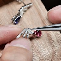 Classique Lab Grown Saphir Gemme Diamant Boucle D'oreille Bijoux Or Blanc 18K En Gros Femmes