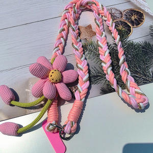 Lanière de téléphone portable à porter en bandoulière, longue, motif fleur de vent, tissée à la main, étanche, boucle de sécurité réglable, robuste et durable - Product Image 4