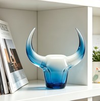 Ornement de table en forme de tête de taureau personnalisable BZY, décoration d'intérieur ou grande sculpture en résine transparente pour l'extérieur