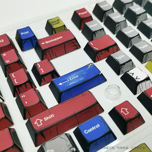 Capuchons de touches PBT rétro style anime - Capuchons de touches Cherry avec sublimation 5 faces, ensemble de 141 touches pour claviers à commutateurs Cherry <span class=keywords><strong>Gateron</strong></span> MX - Product Image 2
