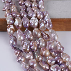 Perlas Sueltas Barrocas Naturales de Marte, 16-19 mm, Grandes, Irregulares, Blancas y Moradas, para Hacer Collares y Accesorios - Product Image 5