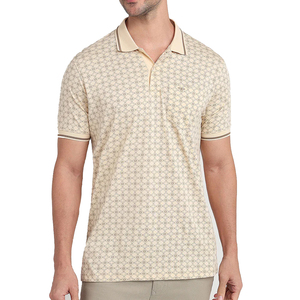 Polo pour homme à manches courtes en mélange coton-viscose imprimé camouflage, style streetwear urbain, léger et confortable, essentiel pour l'été, personnalisable - Product Image 3