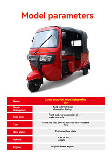 Triciclo de Carga y Pasajeros TUK de 200 CC y 6 Plazas, Triciclo Taxi Camper de 3 Ruedas para Adultos con Motor de Gasolina - Product Image 6