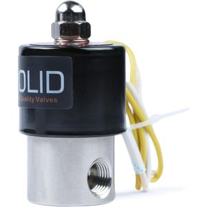États-Unis Vanne solénoïde électrique en acier inoxydable massif de 1/4 po, 110 V CA, normalement fermée, Viton - Product Image 4