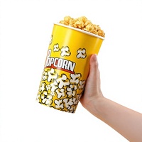 Seau à Popcorn Cylindrique en Papier Épais Personnalisé de 32 oz – Grande Capacité, Emballage Type Gobelet pour Cinémas