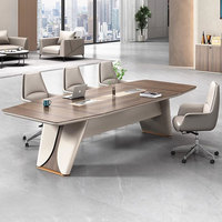 Ensemble de table de réunion Liyu Office Furniture, 6 tables en bois avec roulettes élégantes, blanc, 12 pieds en métal, table de conférence