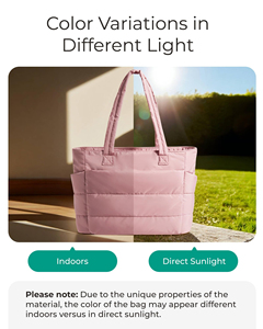 Sac de shopping matelassé pour femmes avec porte-gobelet, compartiment pour ordinateur portable et pochette à cosmétiques - Product Image 5