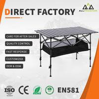 Tables pliantes d'extérieur réglables en hauteur, portables, en aluminium, pour pique-nique et camping, avec sac de transport, plusieurs tailles disponibles