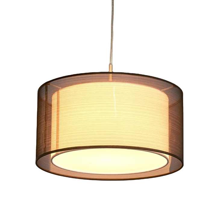 Modern Handmade Fabric Ceiling Light Drum Double Shade