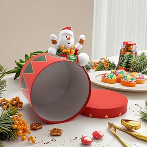 Biodegradable Custom Logo Printing Snack <b>Gift</b> <b>Round</b> Paper Packaging <b>Box</b> for Holiday Christmas Candy Chocolate Packaging Tube - Product Image 2