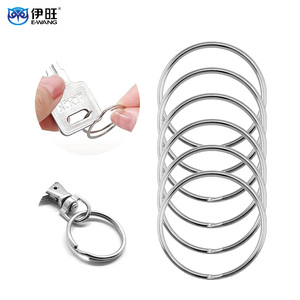 E-WANG Stainless Steel <b>Split</b> Key <b>Ring</b> Round Fashion Carabiner Keychain Lightweight Metal Key Chain - Product Image 1