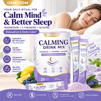Mélange de poudre pour boisson apaisante, complément de soutien à la relaxation, magnésium, glycine, L-théanine, boisson bien-être quotidienne, marque privée OEMODM