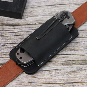 Outdoor EDC Leather <b>Tool</b> Sheath-6x High Magnification Durable Portable <b>Belt</b>-Mounted <b>Pouch</b> for Folding <b>Tools</b> & Small Gear - Product Image 1