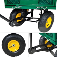 Chariot de jardin pliable à quatre roues en acier inoxydable QIDI OEM avec plateforme pour outils – Fournisseur d'usine
