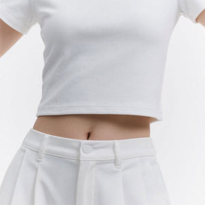 Camiseta Corta de Algodón Grueso con Estampado Hip Hop, Cuello Redondo, Ajuste Delgado, Transpirable, de Secado Rápido, Moda de Verano para <span class=keywords><strong>Mujer</strong></span> - Product Image 4