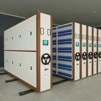Estanterías Metálicas Móviles de Alta Densidad Modernas para Almacenamiento de Archivos Comerciales, Sistema de Estanterías Compactas con Ruedas