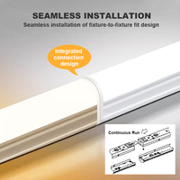 Luminaire LED linéaire suspendu au plafond de 4 à 8 pieds, à fonctionnement continu et raccordable, idéal pour les espaces commerciaux et les intérieurs de bureaux