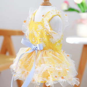 <span class=keywords><strong>Vestito</strong></span> con Bretelle a Fiori Primaverili per Cani, Abito Protettivo Solare per Foto, Vestiti per Cuccioli e Cani di Piccola Taglia - Product Image 5